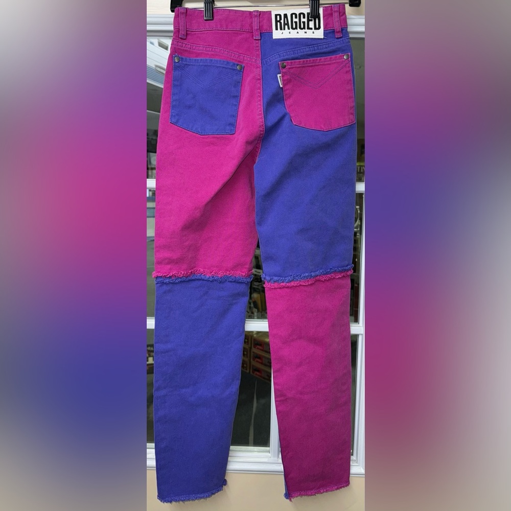 ✨🆕 Dolls Kill Ragged Priest Pink / Purple 26” Waist Colorblock Jean